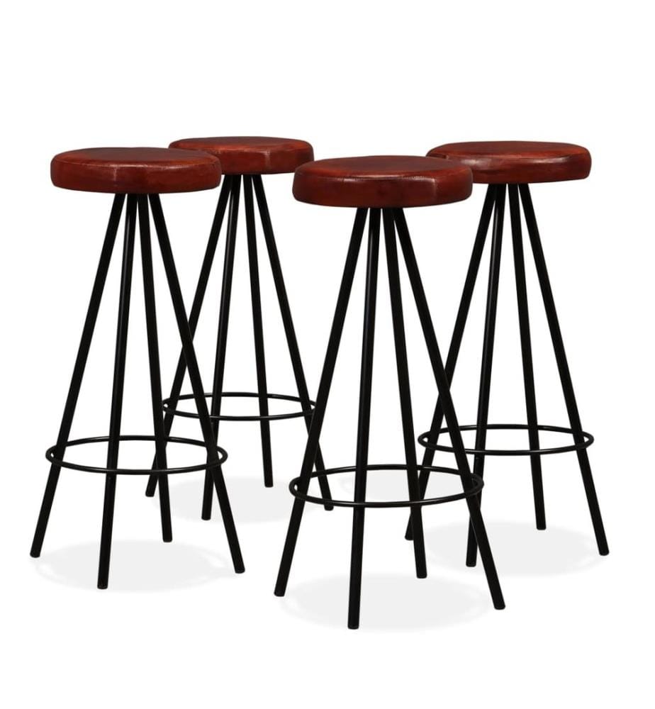Barhocker 4 Stk. Echtleder