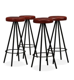 Barhocker 4 Stk. Echtleder
