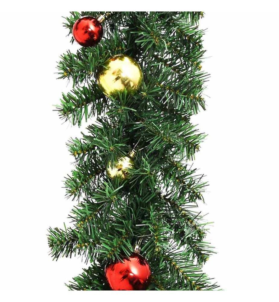 Guirlande de Noël décorée avec boules et lumières LED 10 m