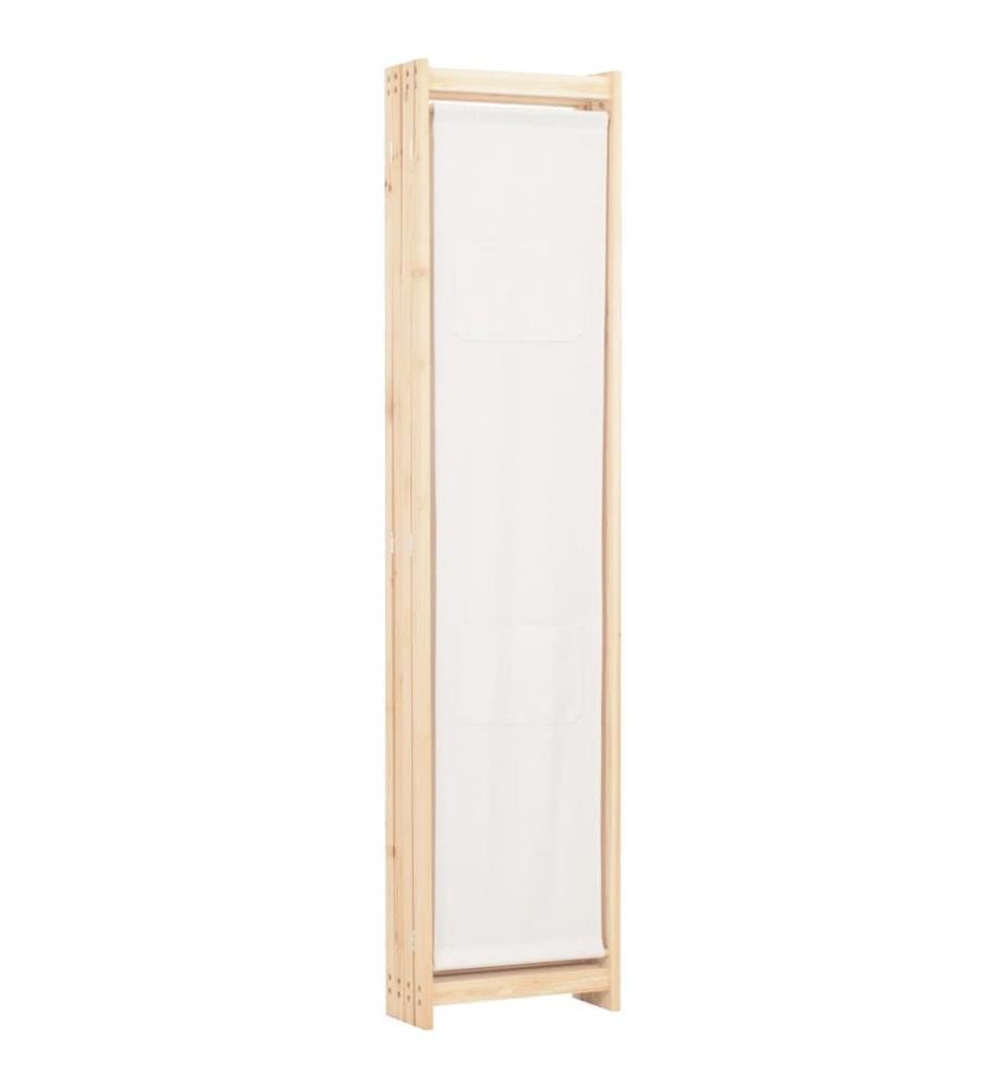 Cloison de séparation 4 panneaux Crème 160x170x4 cm Tissu
