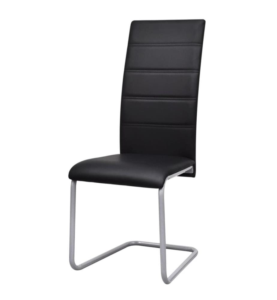 Freischwinger 6 Stk. Schwarz Kunstleder