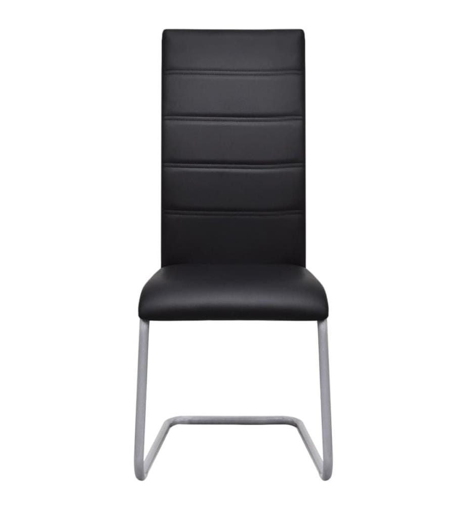 Freischwinger 6 Stk. Schwarz Kunstleder