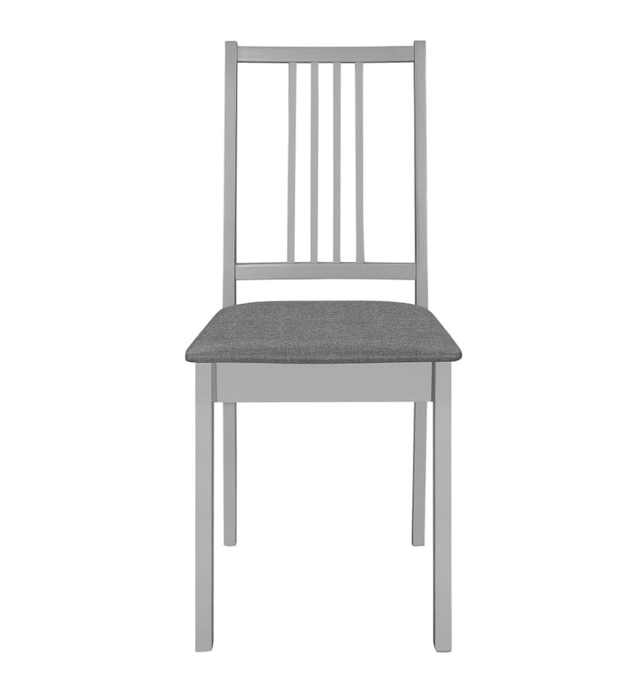 Esszimmerstühle mit Polstern 6 Stk. Grau Massivholz