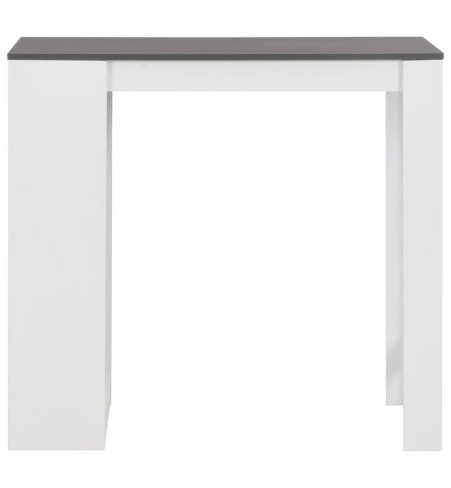Table de bar avec étagère Blanc 110x50x103 cm