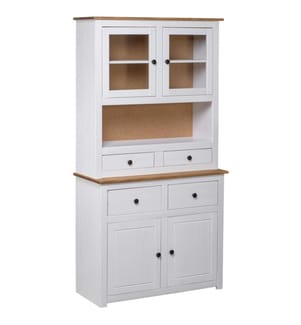 Buffet haut Blanc 93x40,5x180 cm Pin Gamme Panama