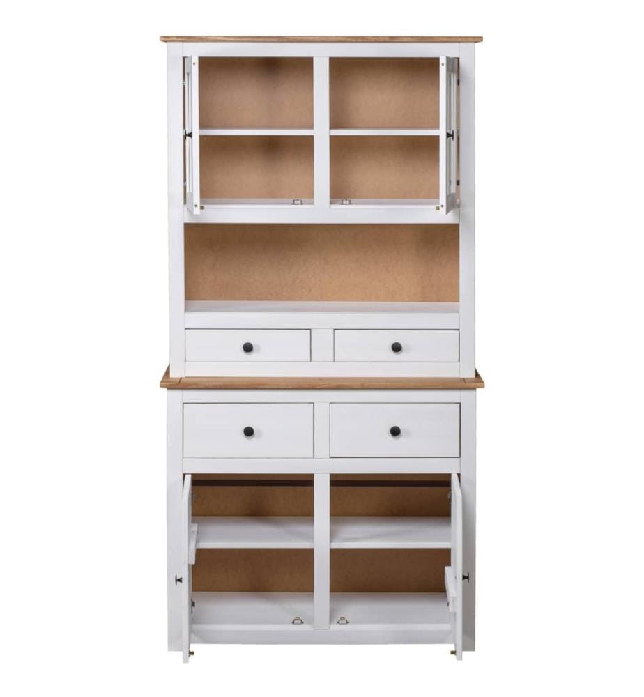 Buffet haut Blanc 93x40,5x180 cm Pin Gamme Panama
