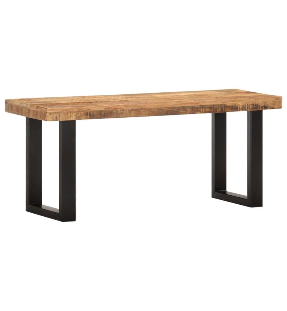 Sitzbank 110 cm Raues Mango-Massivholz und Stahl