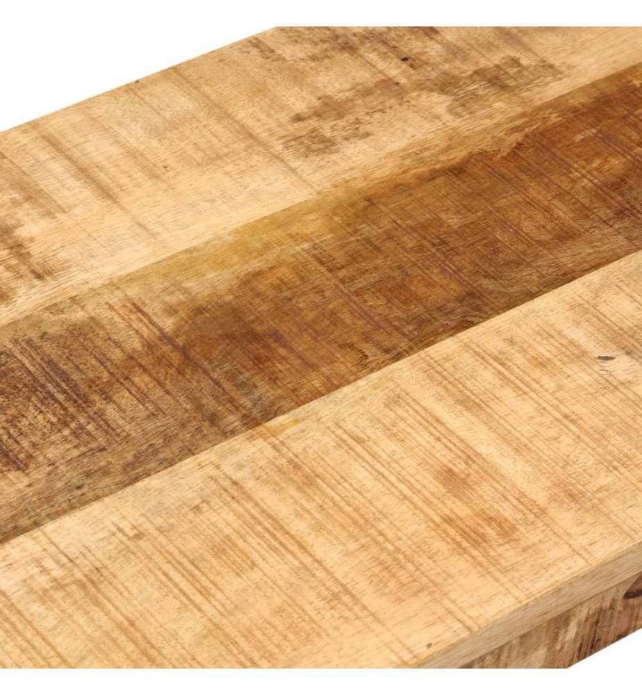 Sitzbank 110 cm Raues Mango-Massivholz und Stahl