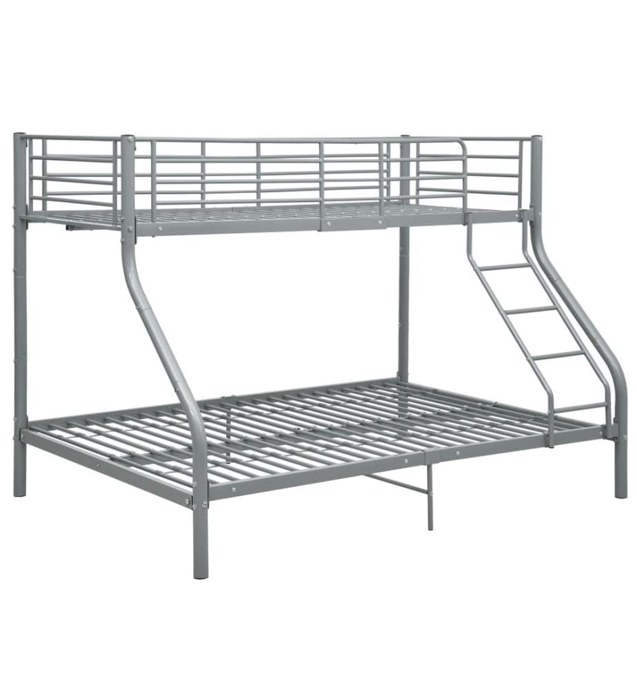 Etagenbettgestell Grau Metall 140x200 cm/90x200 cm