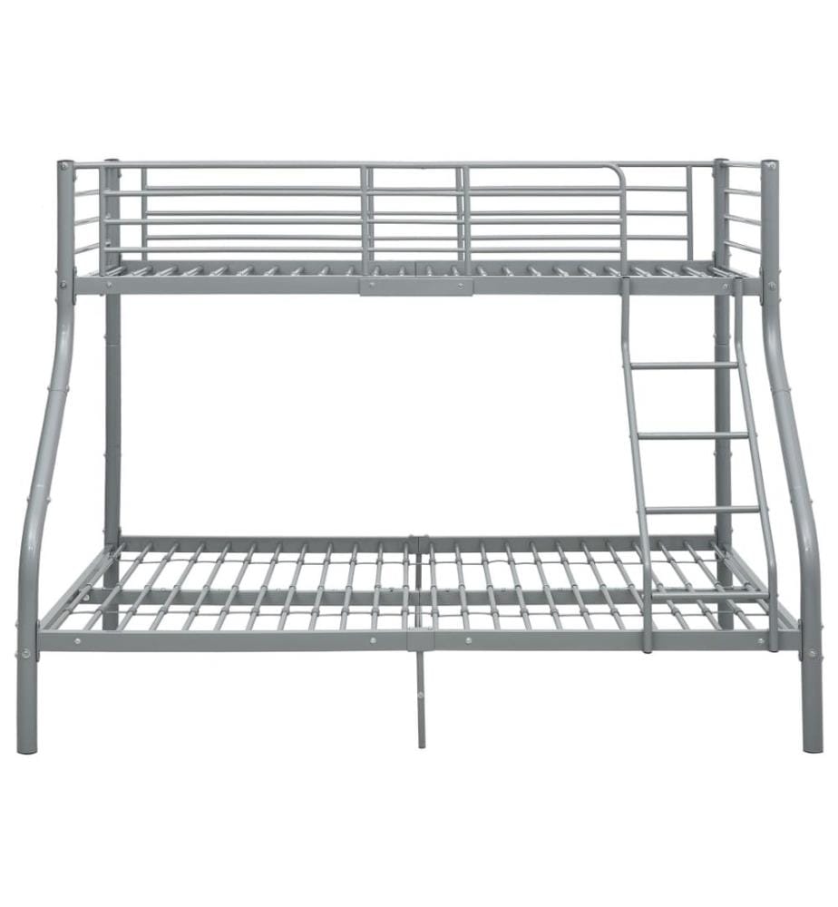 Etagenbettgestell Grau Metall 140x200 cm/90x200 cm