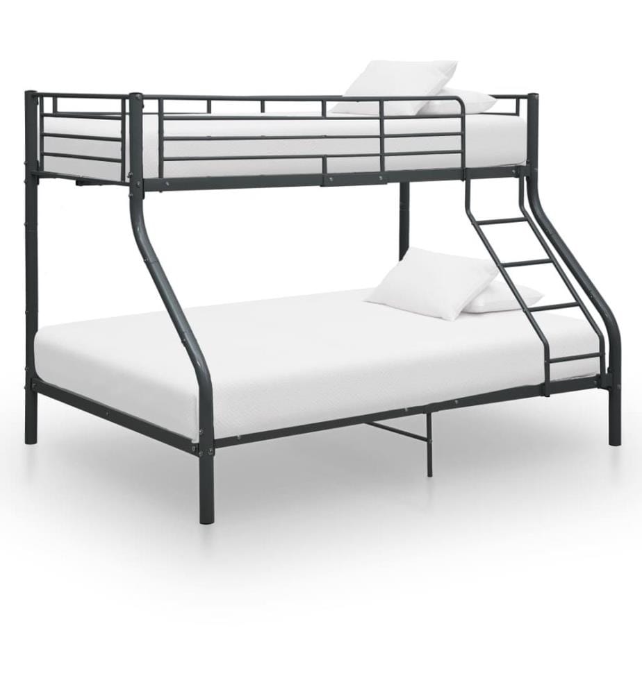 Etagenbettgestell Schwarz Metall 140x200 cm/90x200 cm