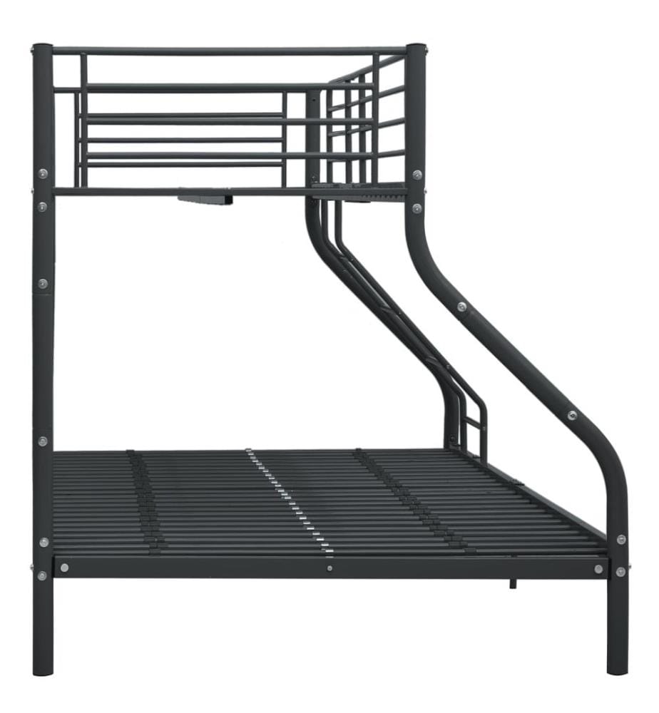 Etagenbettgestell Schwarz Metall 140x200 cm/90x200 cm