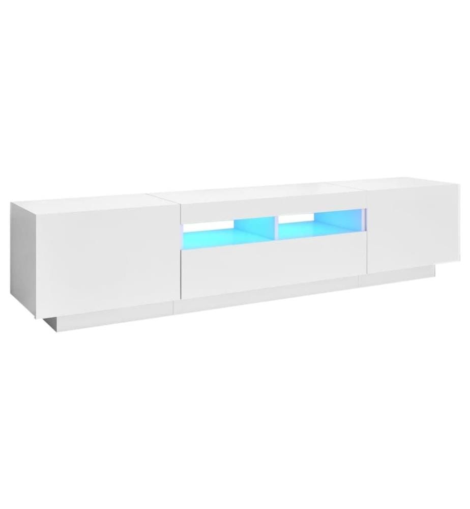TV-Schrank mit LED-Leuchten Weiss 180x35x40 cm