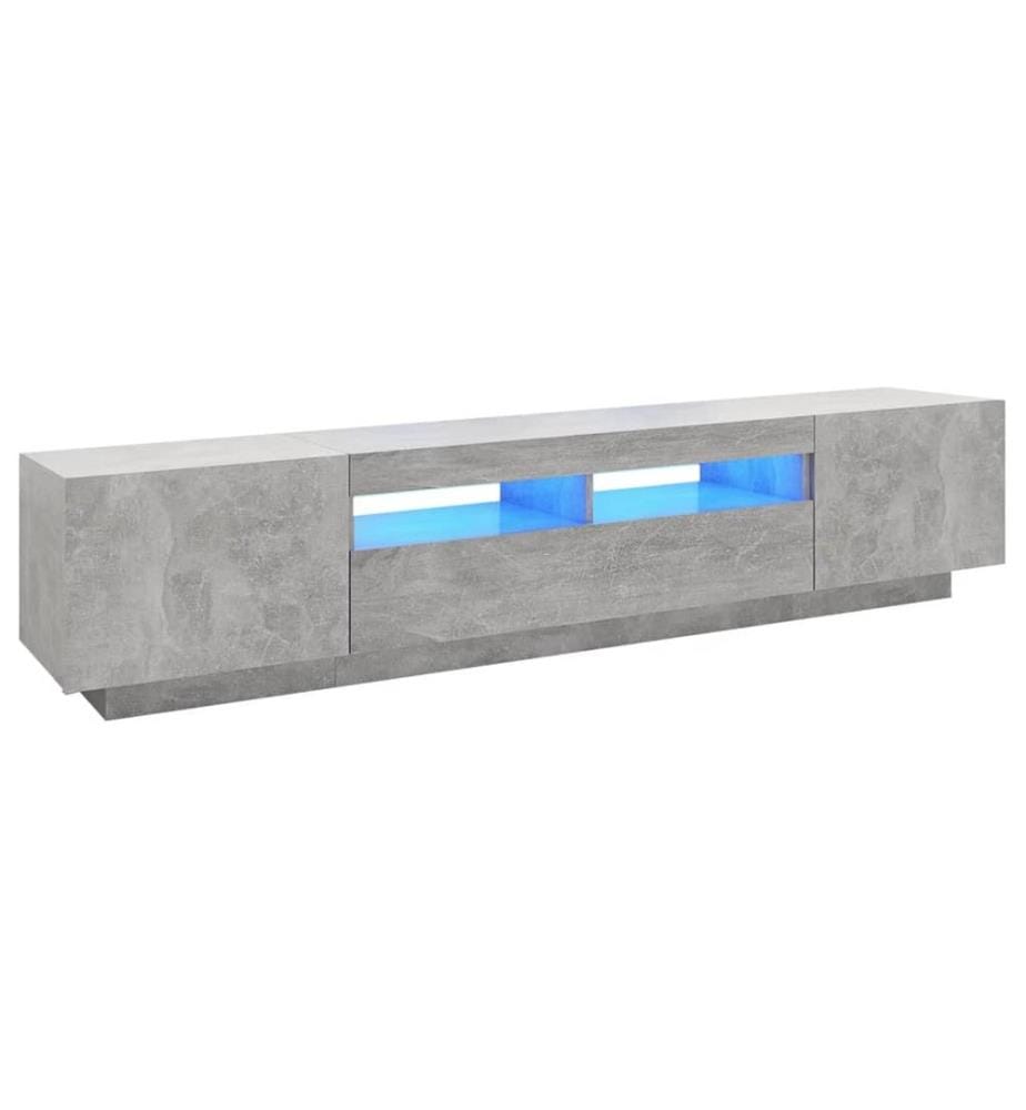 TV-Schrank mit LED-Leuchten Betongrau 200x35x40 cm