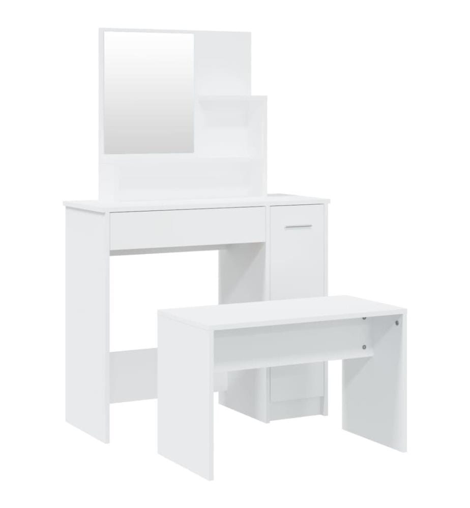 Schminktisch-Set Weiss 86,5x35x136 cm