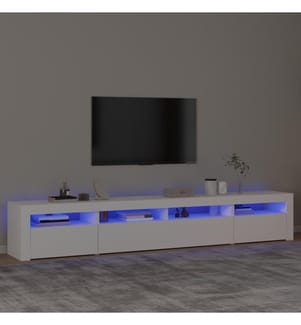TV-Schrank mit LED-Leuchten Weiss 240x35x40 cm