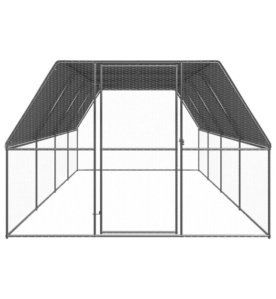 Outdoor-Hühnerkäfig 3x8x2 m Verzinkter Stahl