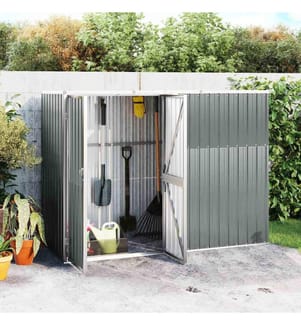 Gerätehaus Grau 225x89x161 cm Verzinkter Stahl