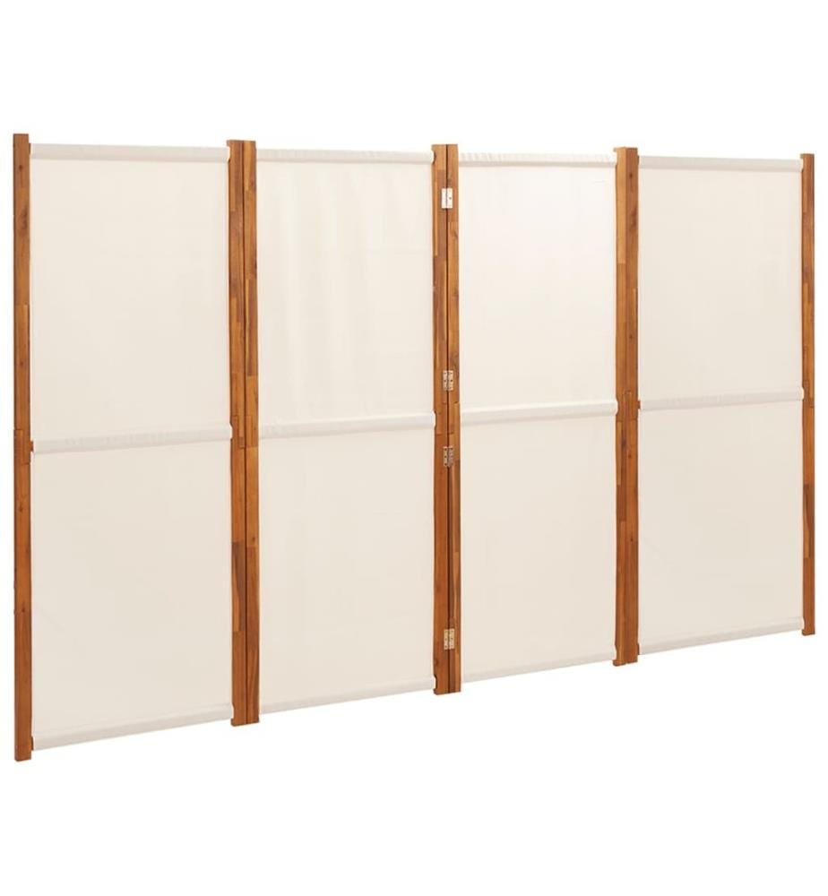 Cloison de séparation 4 panneaux Blanc crème 280x180 cm
