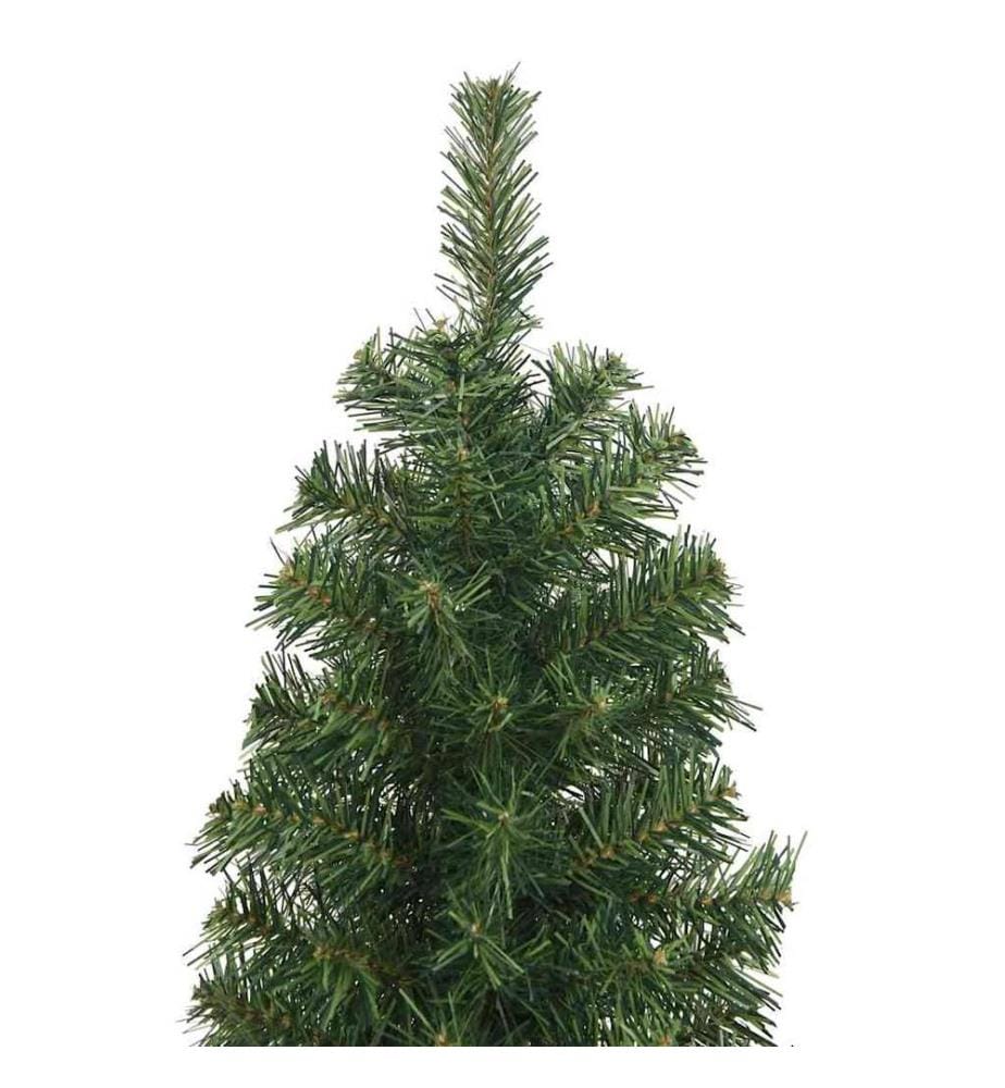 Sapin de Noël artificiel mince avec support vert 180 cm PVC