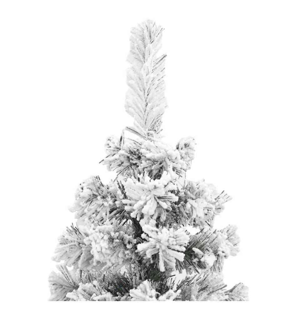 Sapin de Noël artificiel mince flocon de neige vert 180 cm PVC