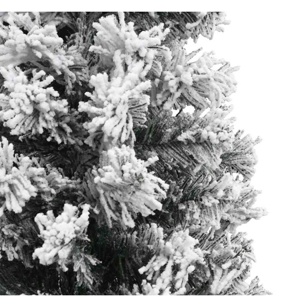 Sapin de Noël artificiel mince flocon de neige vert 180 cm PVC