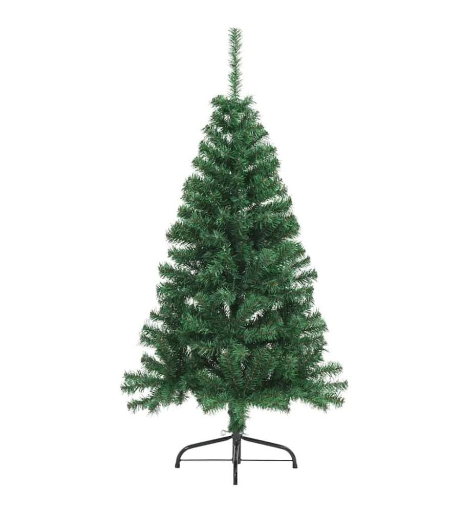 Sapin de Noël artificiel moitié avec support vert 150 cm PVC