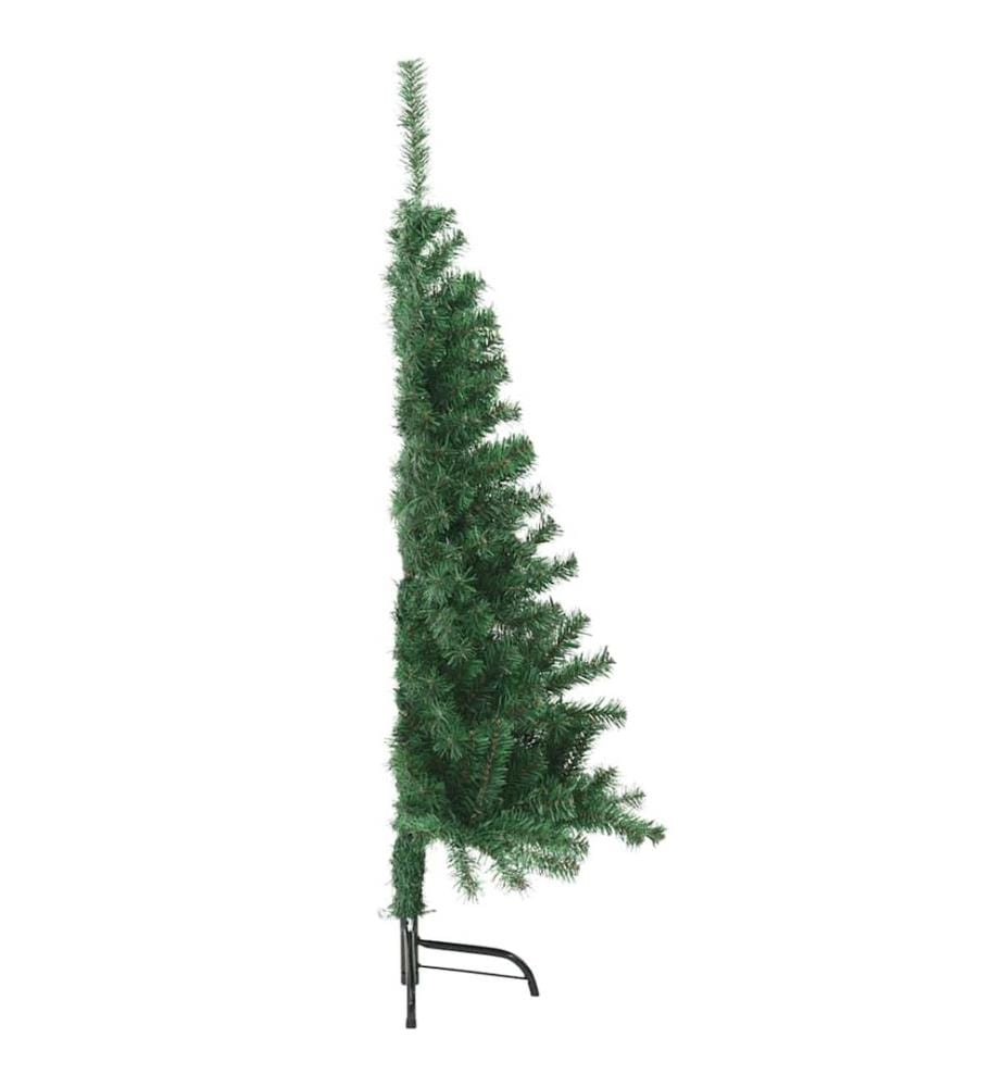 Sapin de Noël artificiel moitié avec support vert 150 cm PVC