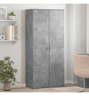 Schuhschrank Betongrau 80x39x178 cm Holzwerkstoff
