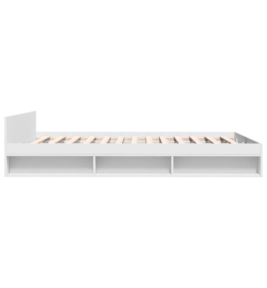 Bettgestell mit Schubladen Weiss 140x200 cm Holzwerkstoff