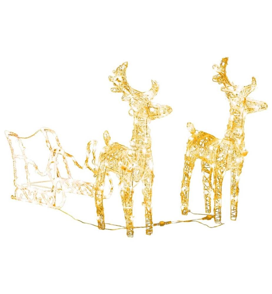 Rentiere & Schlitten Weihnachtsdekoration 160 LEDs 130 cm Acryl