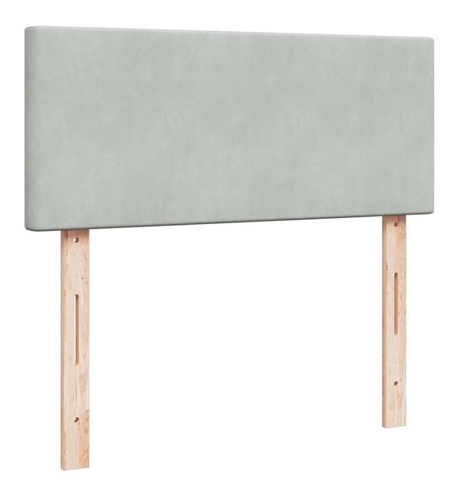 Sommier à lattes de lit et matelas gris clair 120x190cm velours