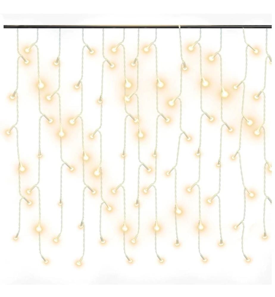 Rideau lumineux à glaçons LED 10m 400LED Blanc chaud 8fonctions