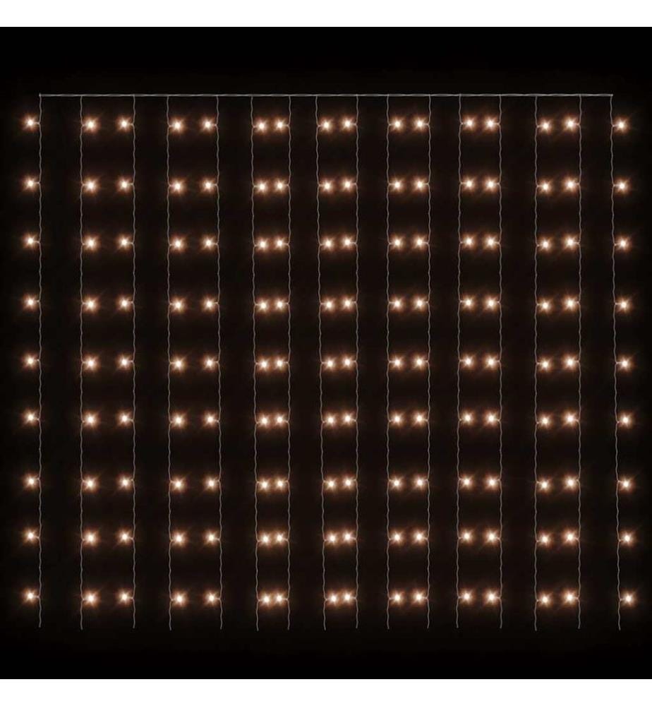 Rideaux lumineux à LED 3x3 m 300 LED Blanc chaud 8 fonctions