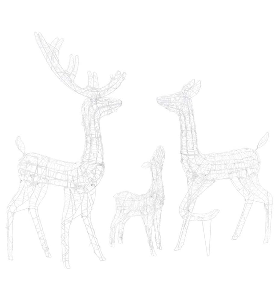 Famille de rennes de décoration Acrylique 300 LED blanc chaud