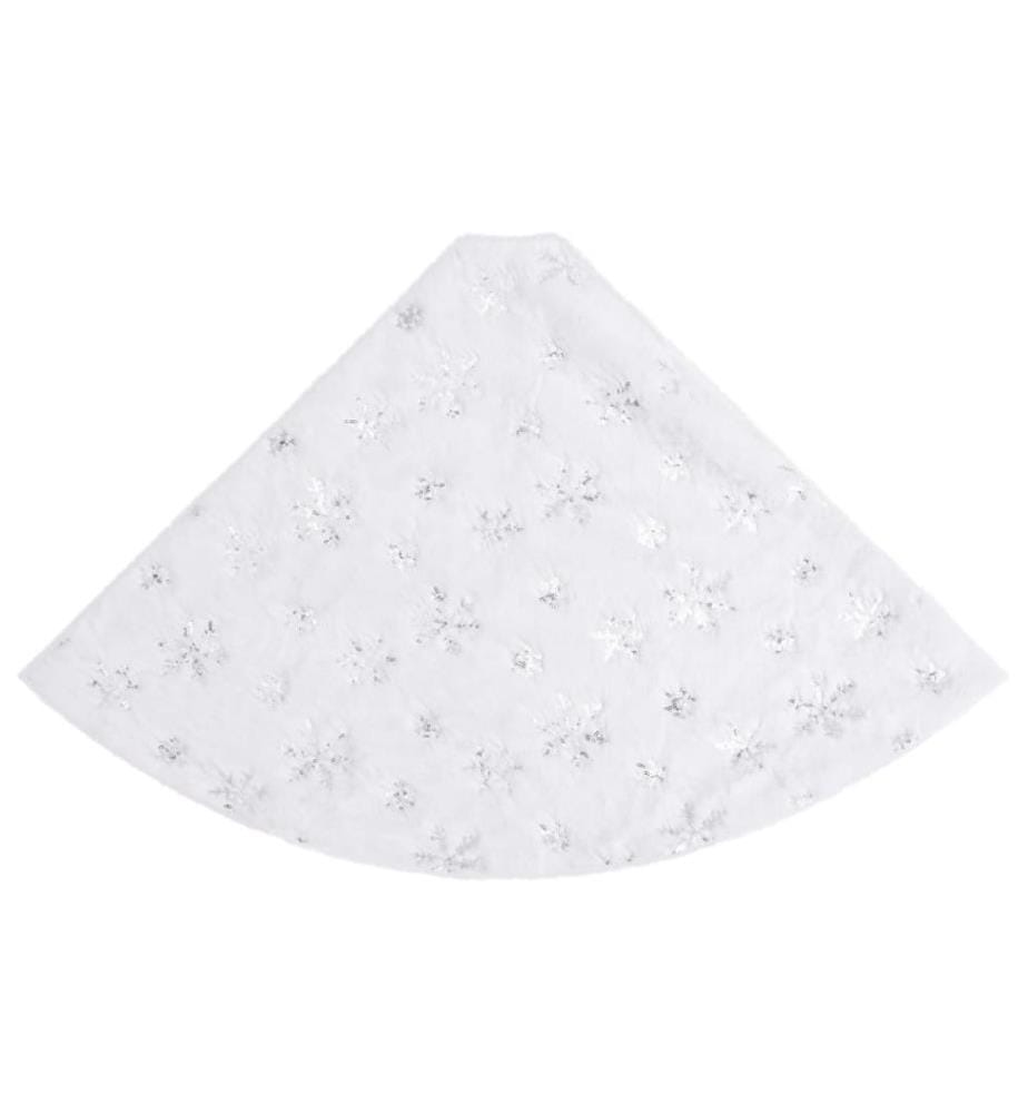 Jupe de sapin de Noël de luxe blanche 90 cm en fausse fourrure