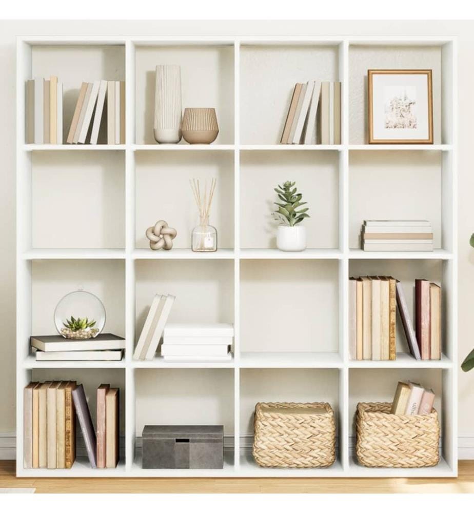 Bücherregal Weiss 137,5x29x137,5 cm Holzwerkstoff