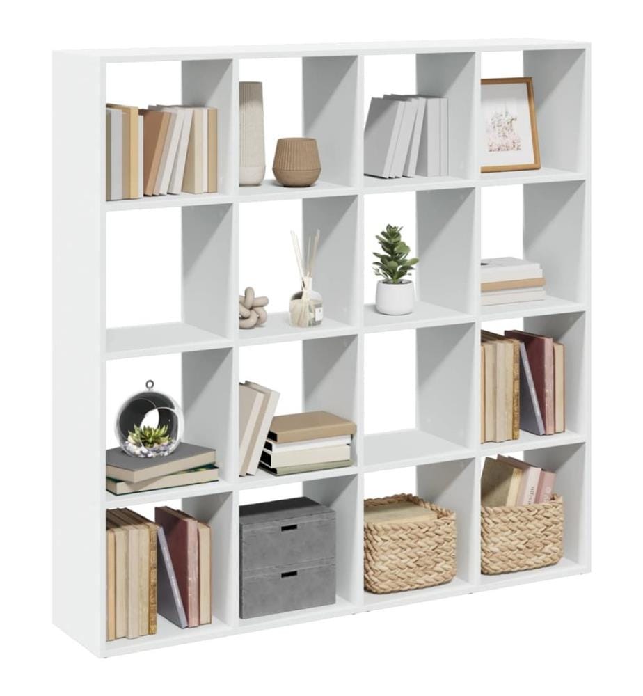 Bücherregal Weiss 137,5x29x137,5 cm Holzwerkstoff