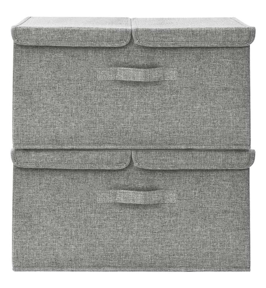 Aufbewahrungsboxen 2 Stk. Stoff 50x30x25 cm Grau