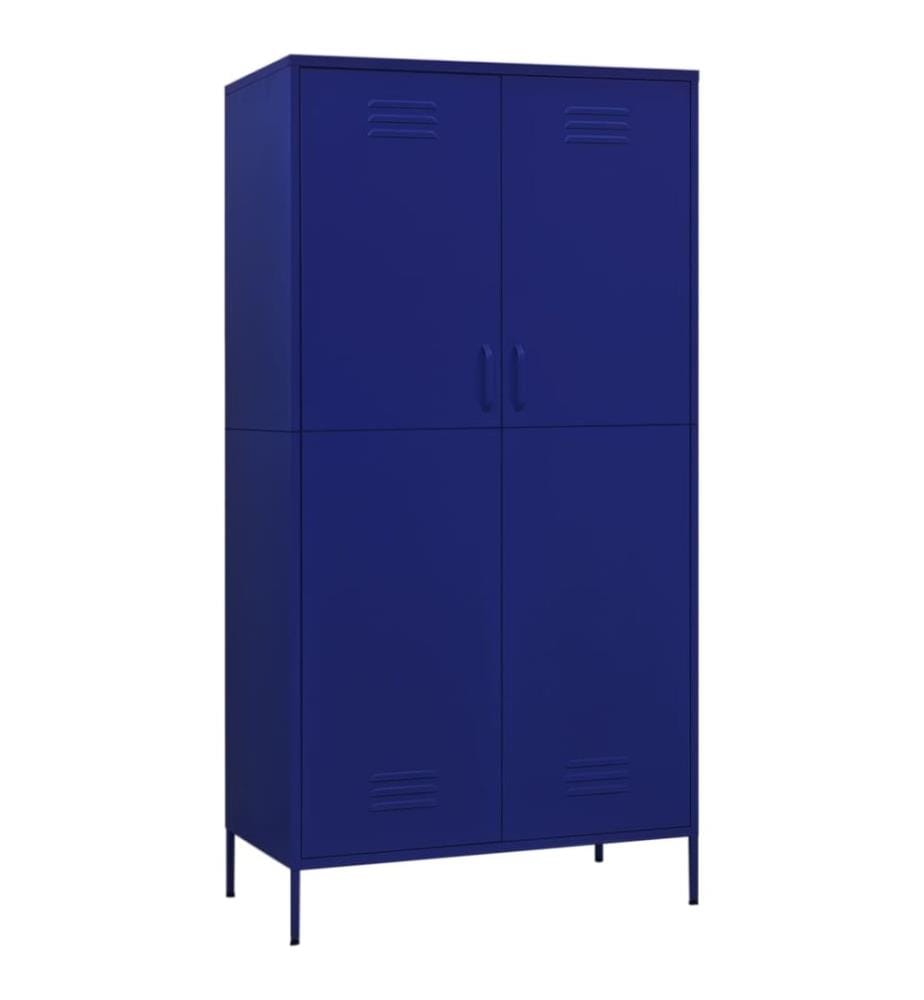 Kleiderschrank Marineblau 90x50x180 cm Stahl