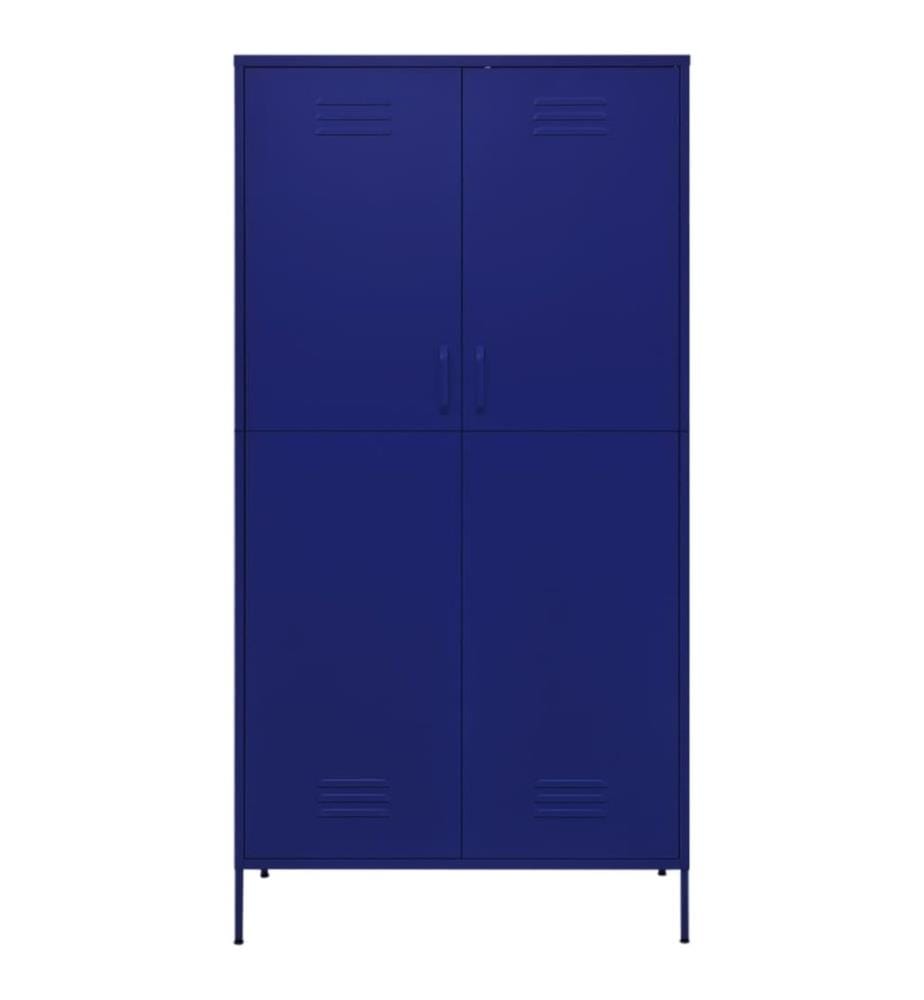 Kleiderschrank Marineblau 90x50x180 cm Stahl