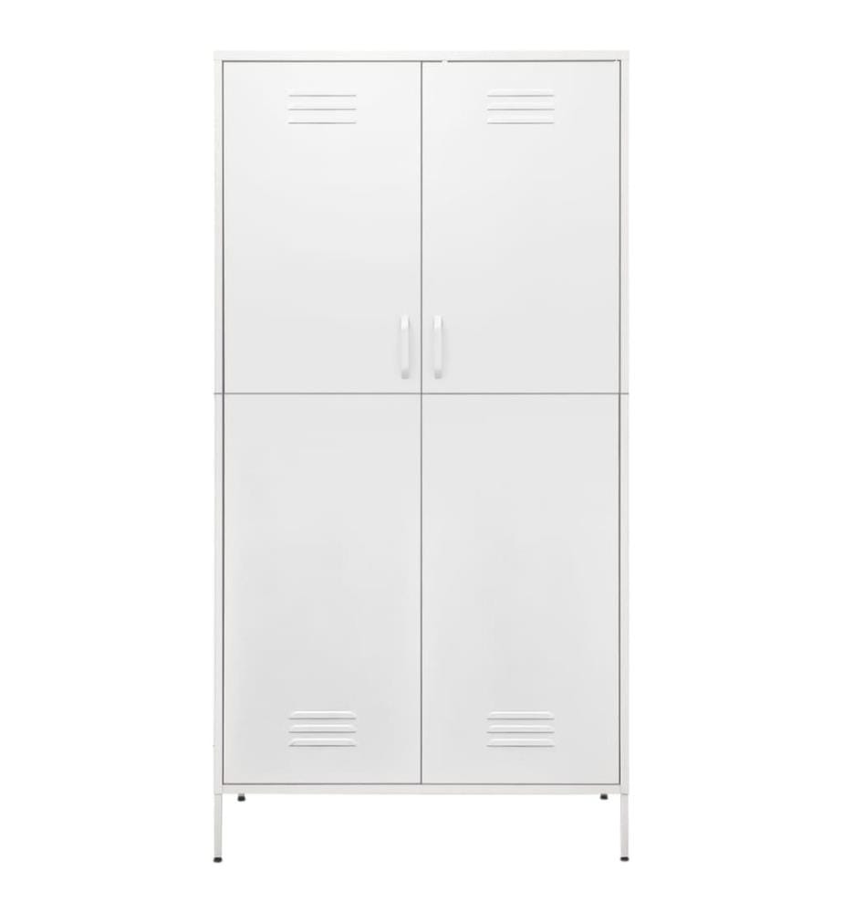 Kleiderschrank Weiss 90x50x180 cm Stahl