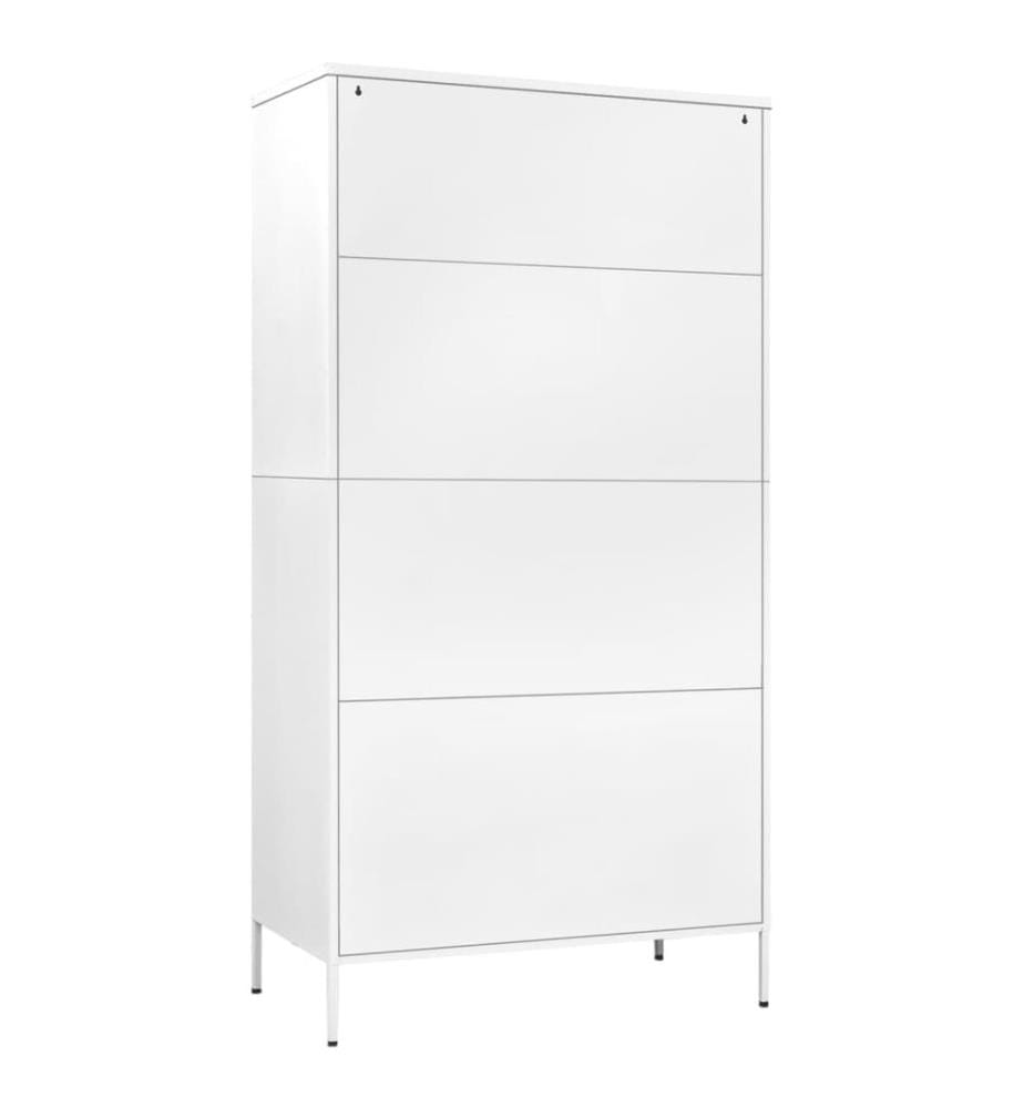Kleiderschrank Weiss 90x50x180 cm Stahl