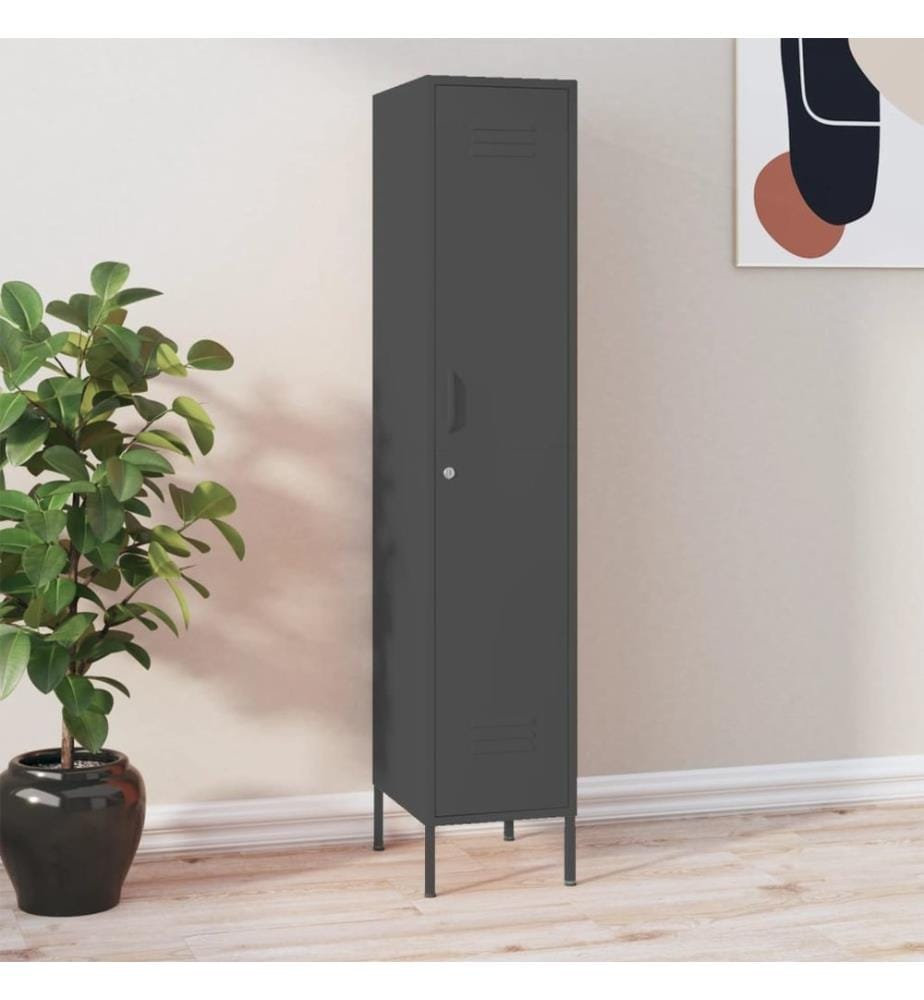 Schliessfachschrank Anthrazit 35x46x180 cm Stahl