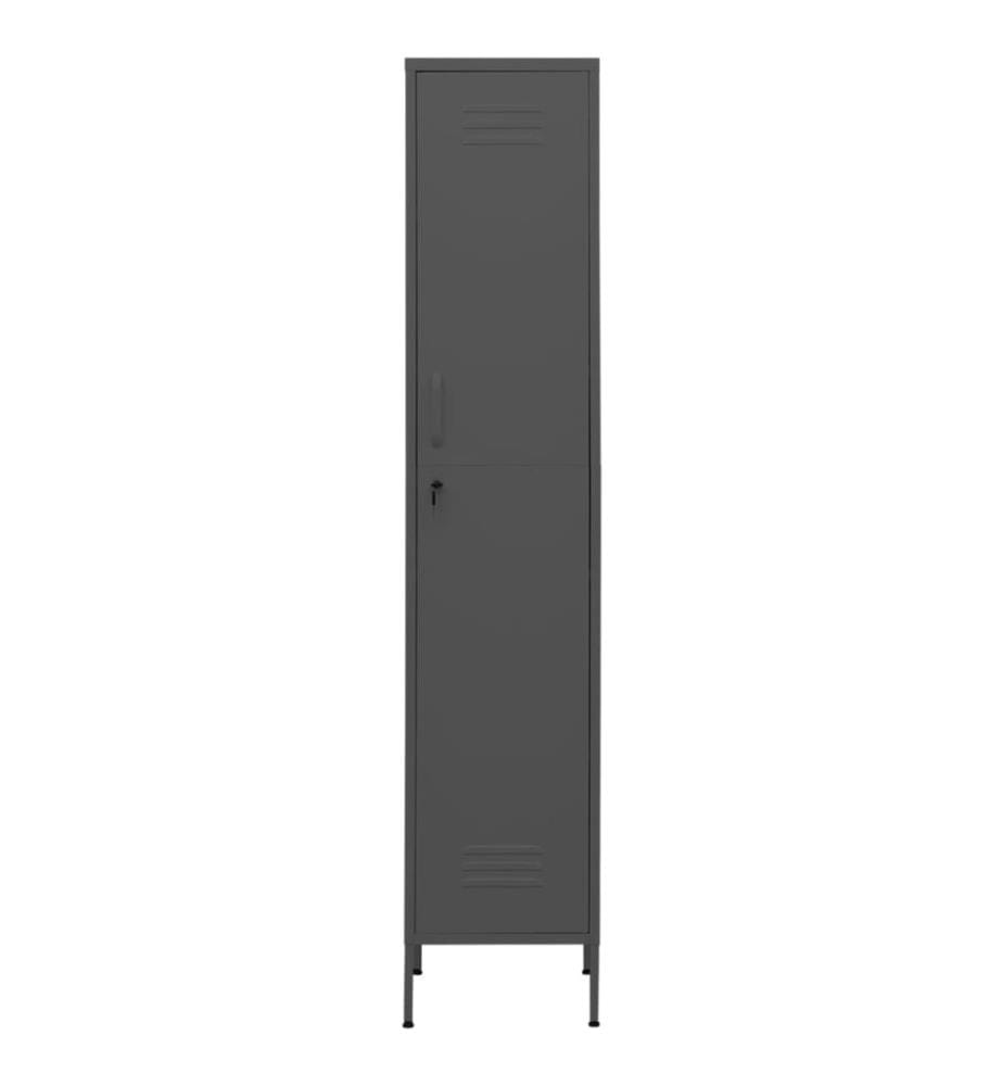 Schliessfachschrank Anthrazit 35x46x180 cm Stahl