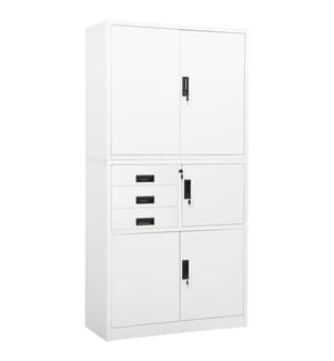 Armoire de bureau Blanc 90x40x180 cm Acier