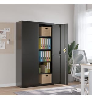 Aktenschrank Schwarz 105x40x180 cm Stahl