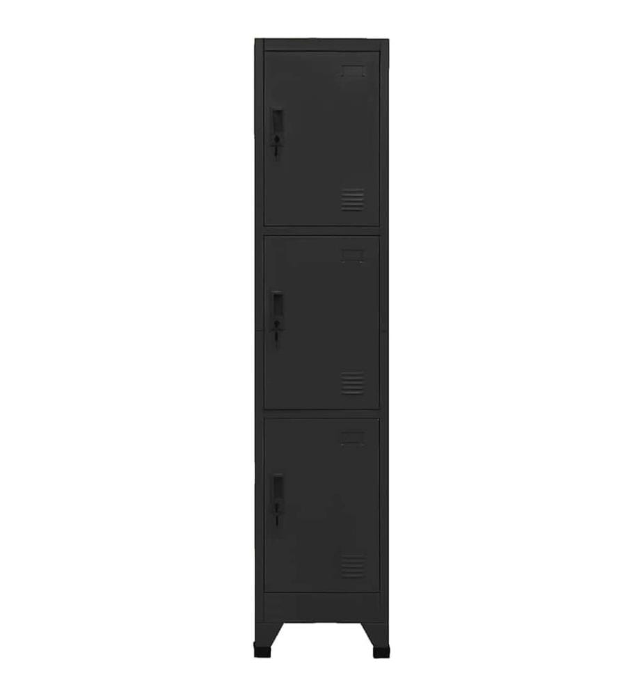 Schliessfachschrank Schwarz 38x45x180 cm Stahl