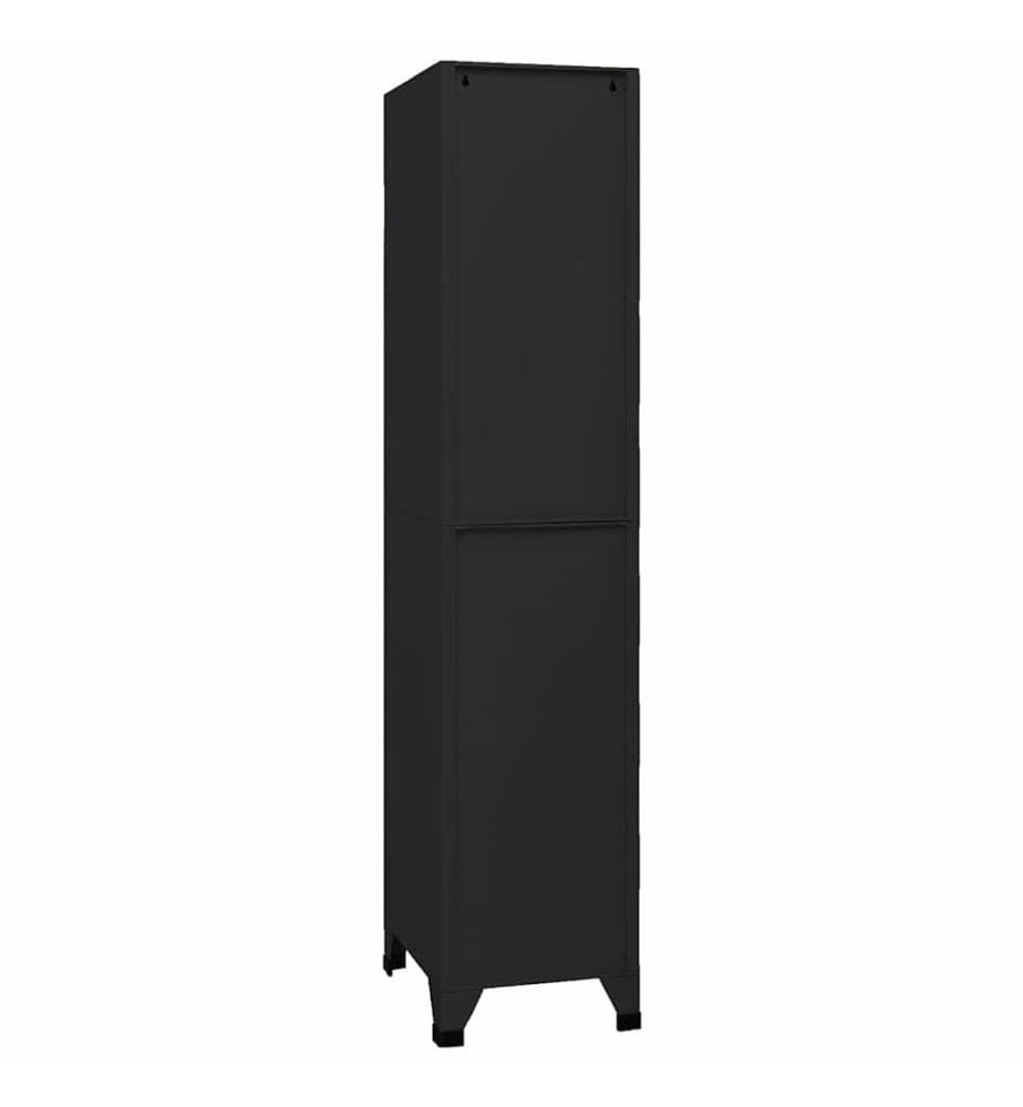 Schliessfachschrank Schwarz 38x45x180 cm Stahl