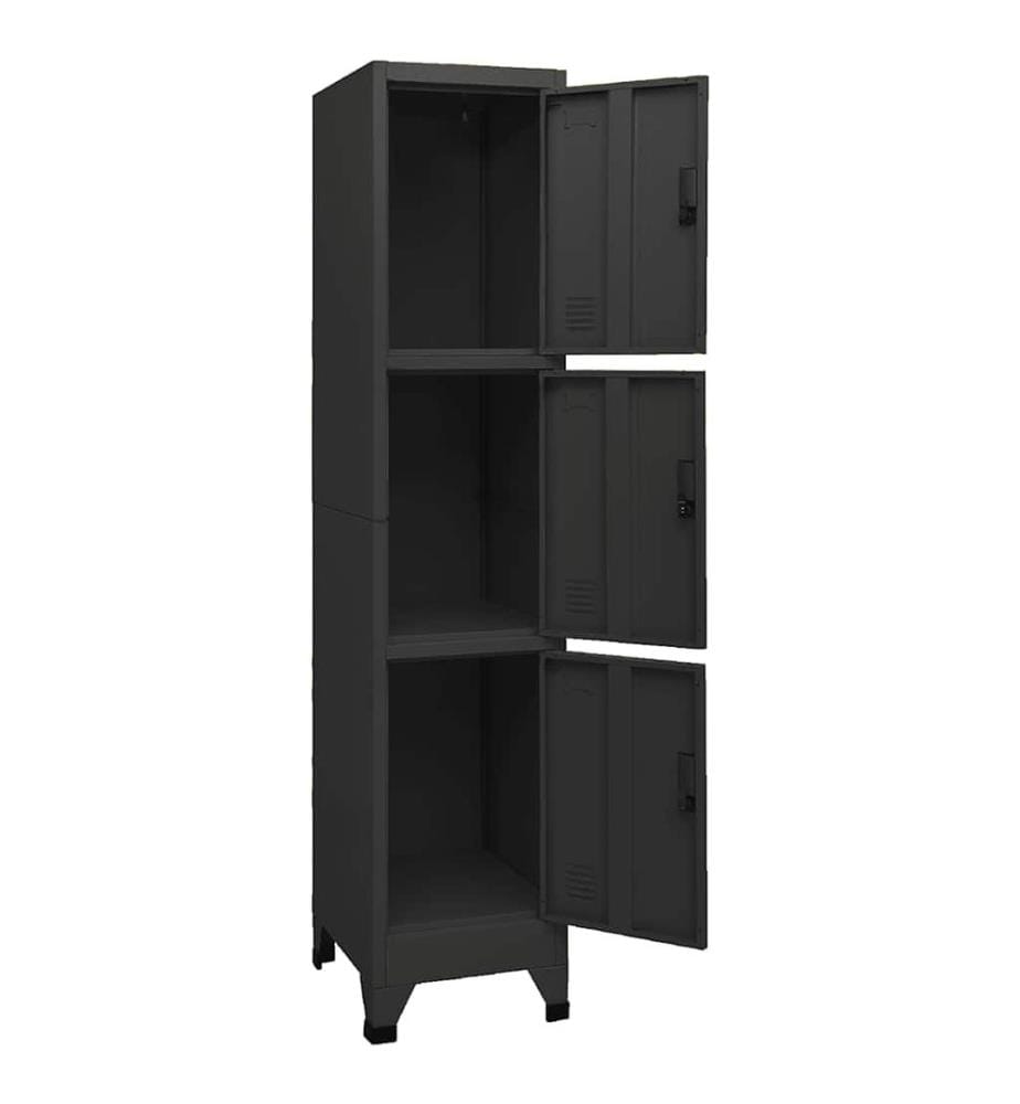 Schliessfachschrank Schwarz 38x45x180 cm Stahl